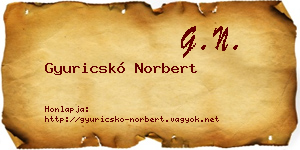 Gyuricskó Norbert névjegykártya